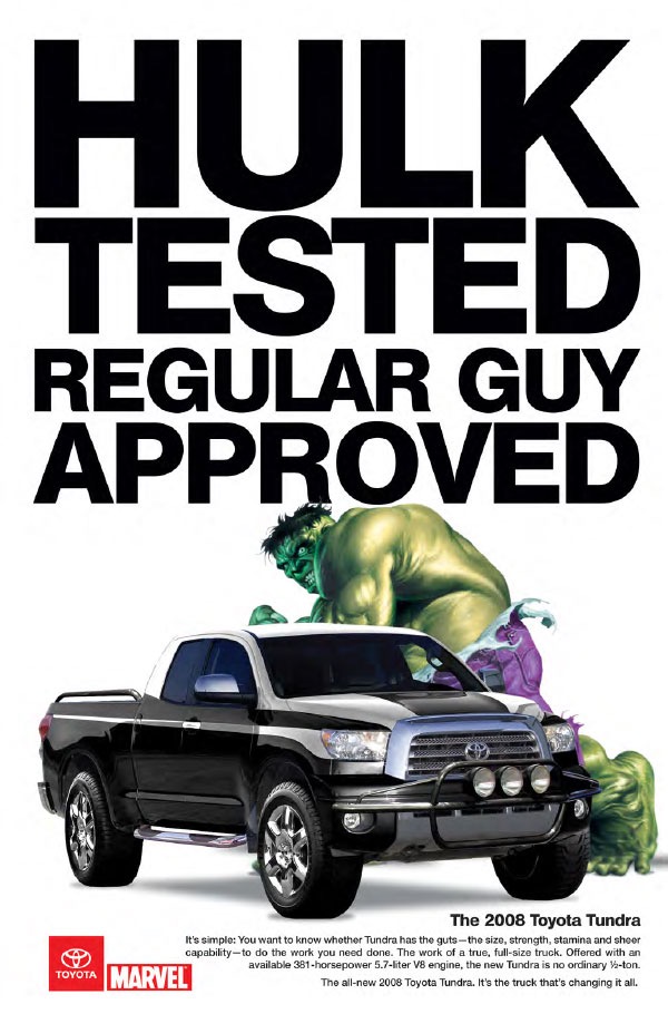 Marvel Hulk Toyota Truck ad